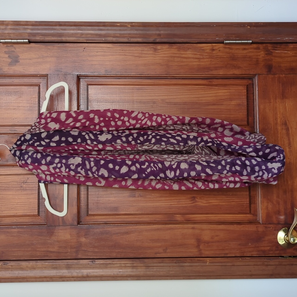 Purple animal print infinity scarf